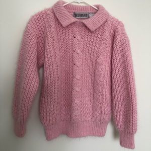 Vintage pink collared sweater size small